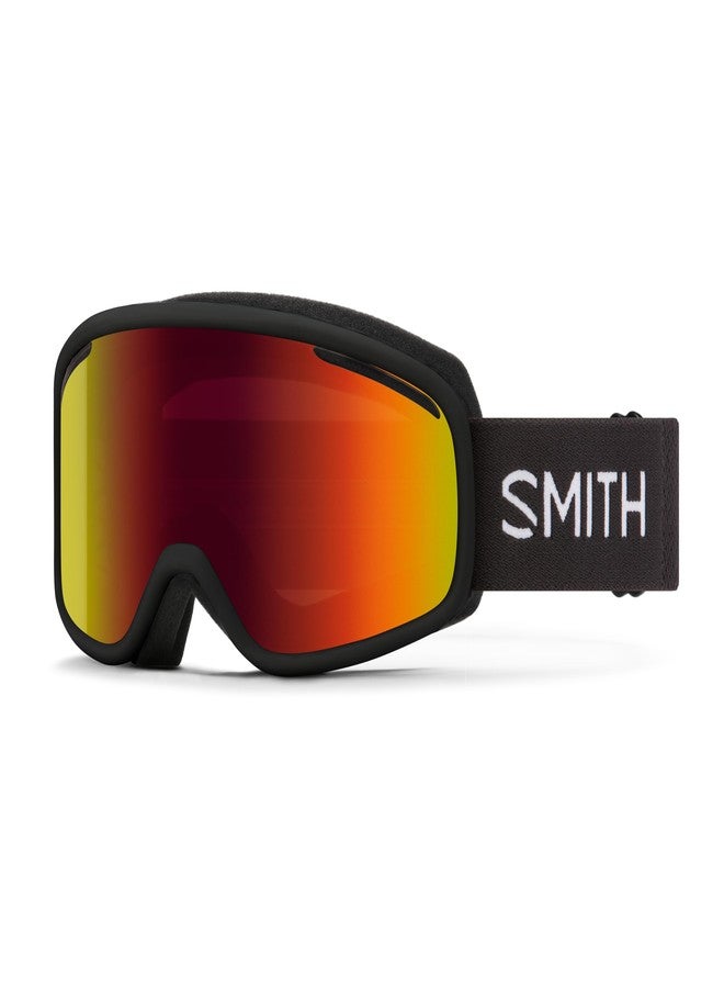 SMITH Vogue Goggles for Women with Carbonic-x Lens – Performance Snowsports Goggles with Replaceable Lens for Skiing & Snowboarding – Black + Red Sol-X Mirror - Image 1